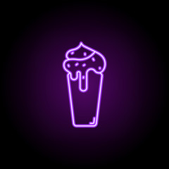 ice cream icon. Elements of Food and drink in neon style icons. Simple icon for websites, web design, mobile app, info graphics