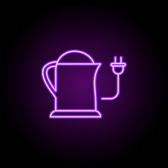 Fototapeta na wymiar Electric kettle icon. Elements of Food and drink in neon style icons. Simple icon for websites, web design, mobile app, info graphics