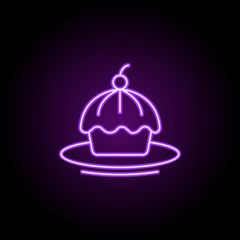 cap cake icon. Elements of Food and drink in neon style icons. Simple icon for websites, web design, mobile app, info graphics