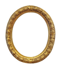 Obraz premium Golden frame for paintings, mirrors or photo isolated on white background