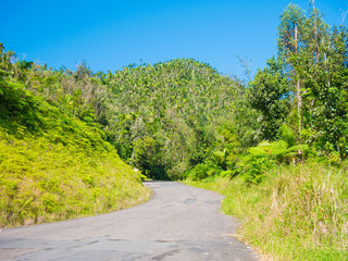 Fototapeta na wymiar Ruta panoramica road in Puerto Rico. USA. this road is little used by tourists but allows to leave the tourist circuit and offers great views.