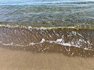 Soft waves over the beach in Odessa, Ukraine