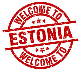 welcome to Estonia red stamp