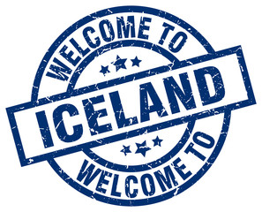 welcome to Iceland blue stamp
