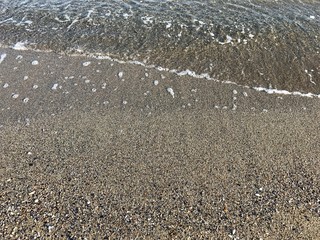 Soft waves over the beach in Odessa, Ukraine