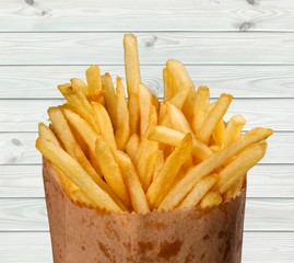 Homemade pile of appetizing french fries