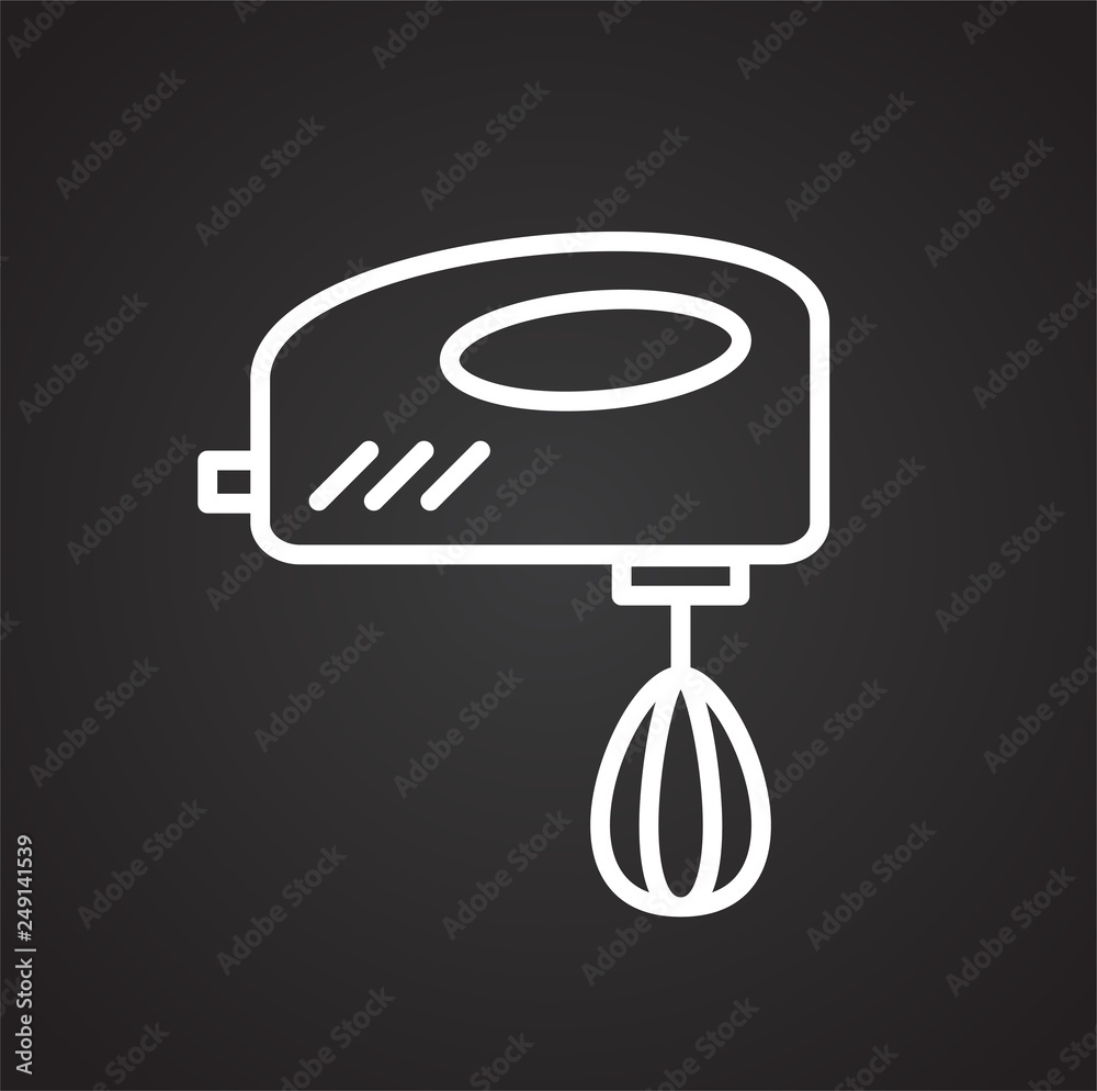 Poster mixer line icon on black background for graphic and web design, modern simple vector sign. internet 