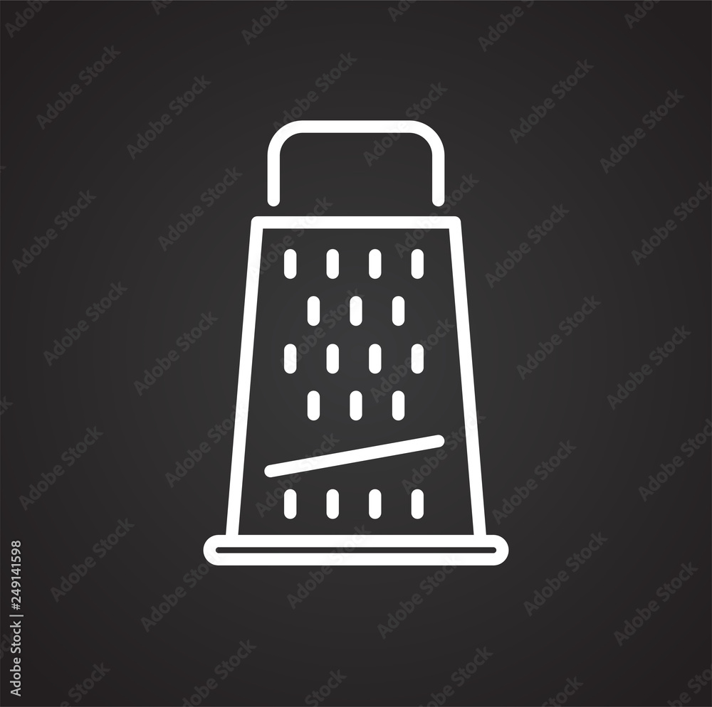 Poster grater line icon on black background for graphic and web design, modern simple vector sign. internet