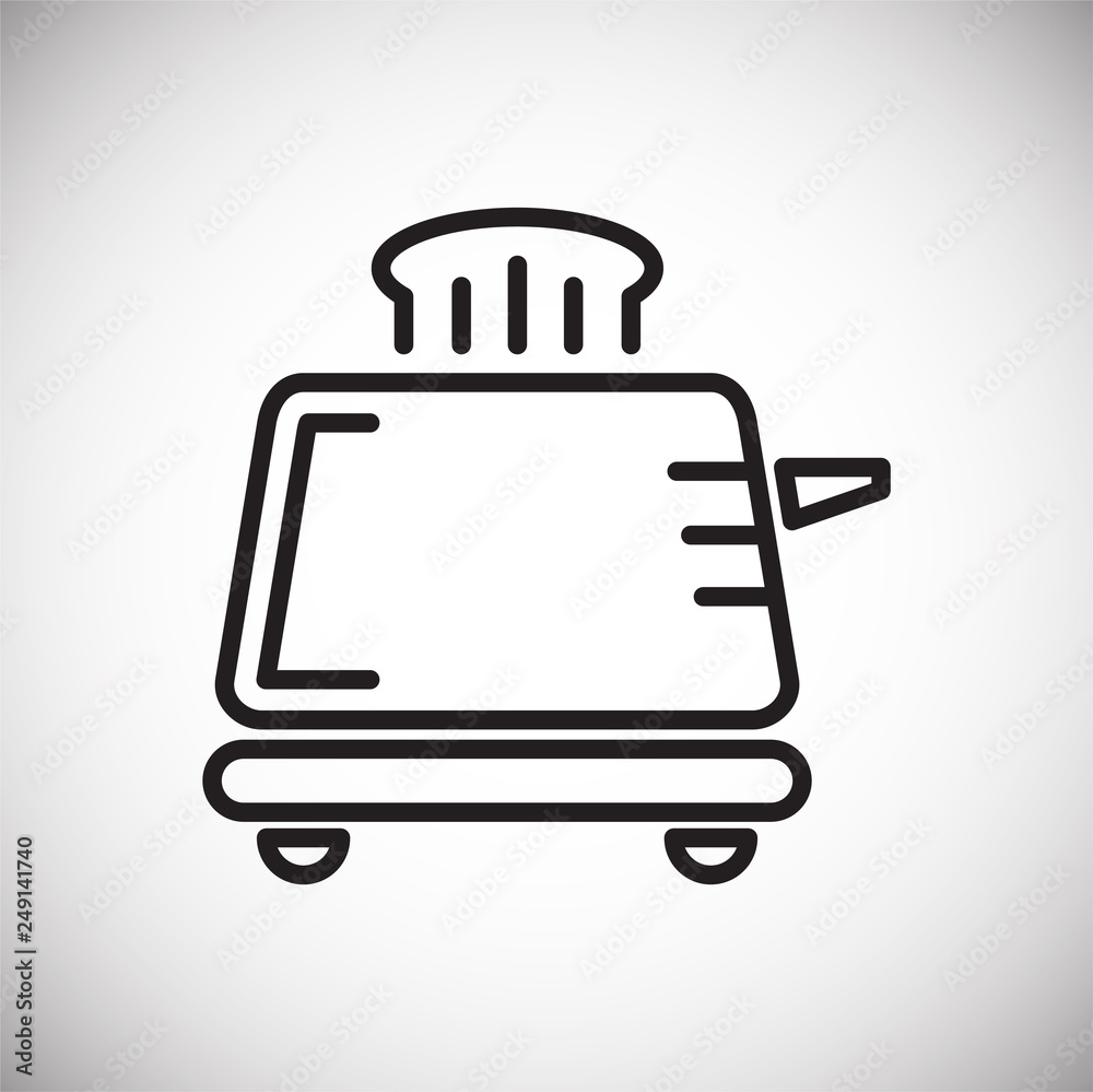 Poster toaster line icon on white background for graphic and web design, modern simple vector sign. interne
