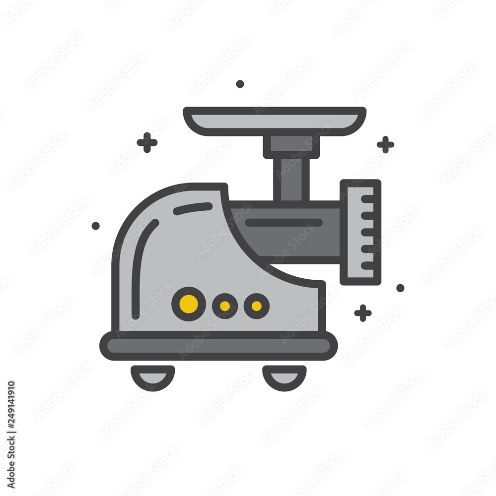 Poster meat grinder line icon on white background for graphic and web design, modern simple vector sign. in