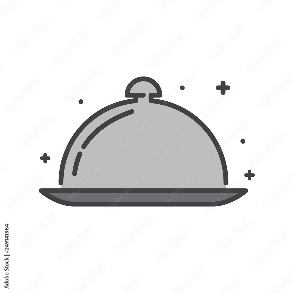 Poster cookware line icon on white background for graphic and web design, modern simple vector sign. intern