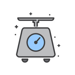 Scales line icon on white background for graphic and web design, Modern simple vector sign. Internet concept. Trendy symbol for website design web button or mobile app