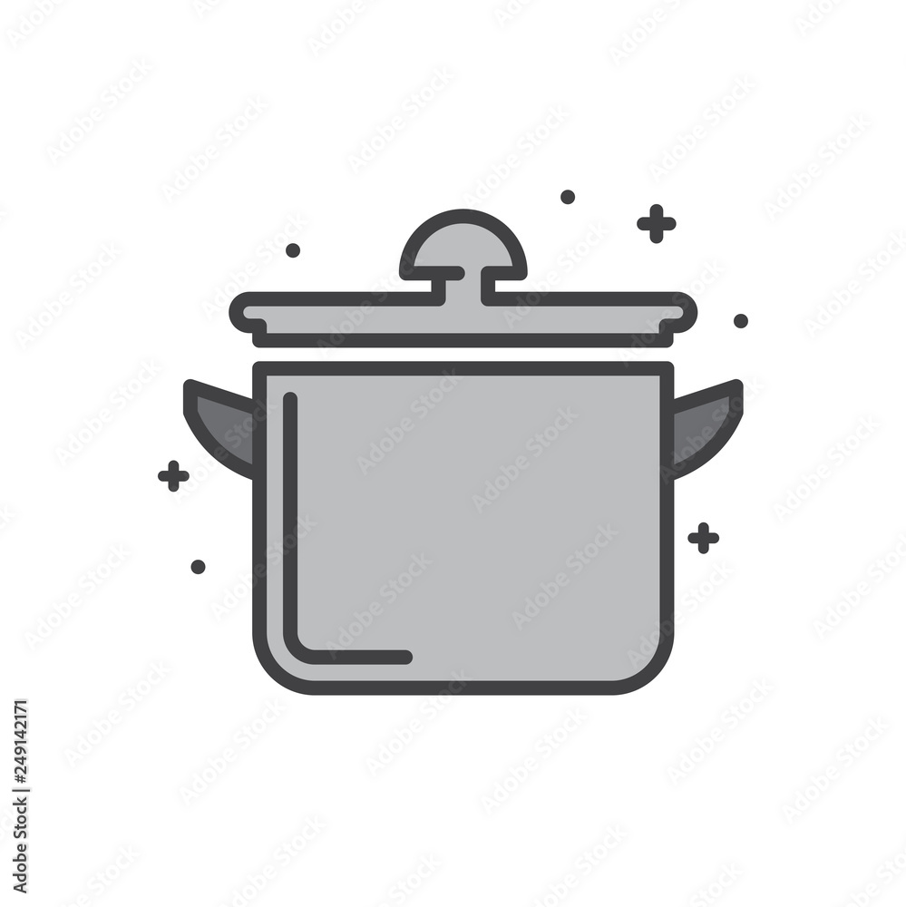 Poster cookware line icon on white background for graphic and web design, modern simple vector sign. intern