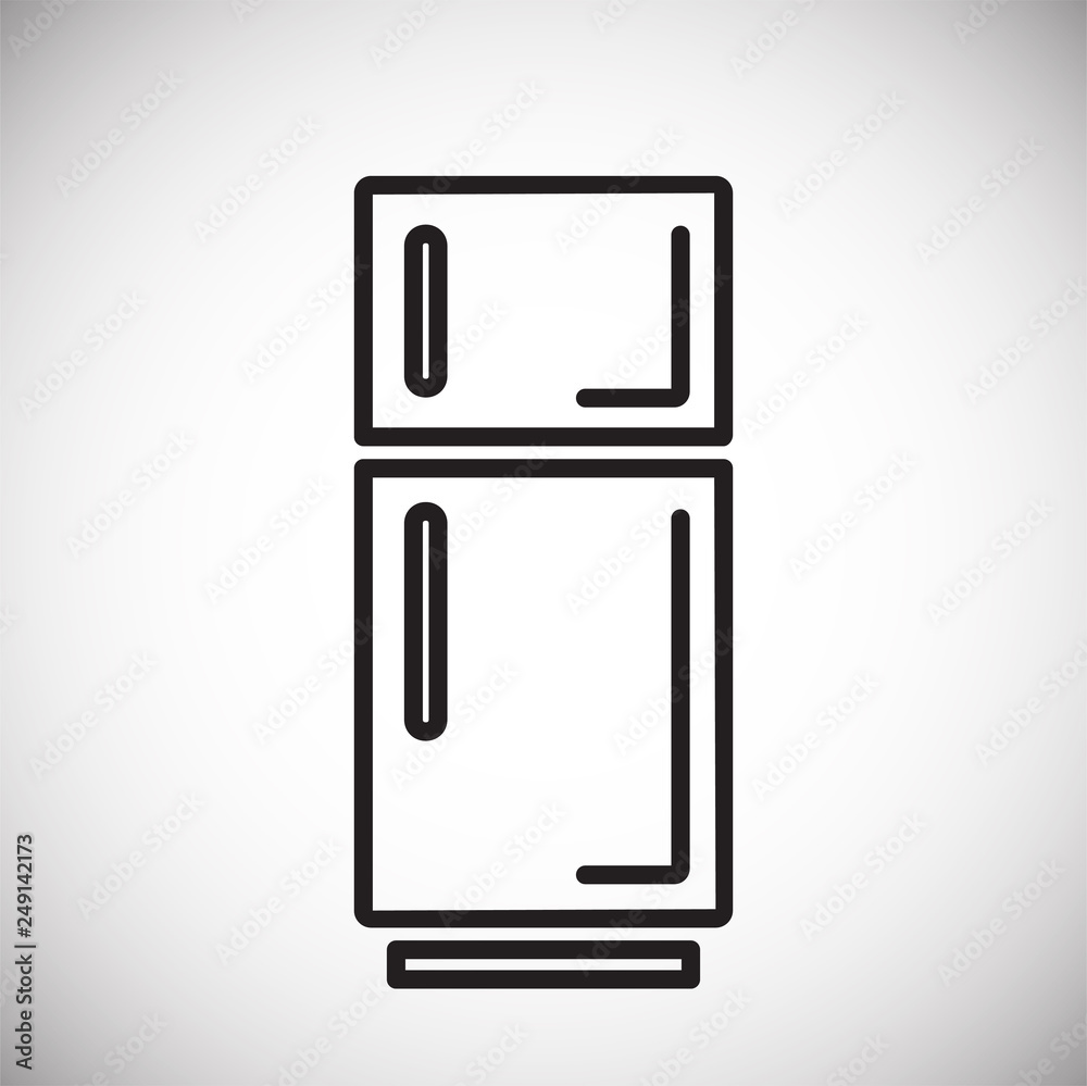 Poster refrigerator line icon on white background for graphic and web design, modern simple vector sign. in