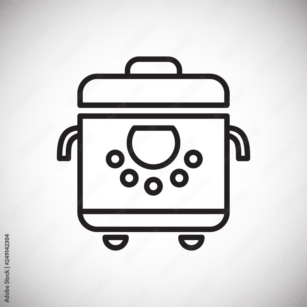Poster multicooker line icon on white background for graphic and web design, modern simple vector sign. int