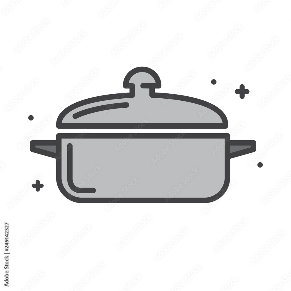 Poster cookware line icon on white background for graphic and web design, modern simple vector sign. intern