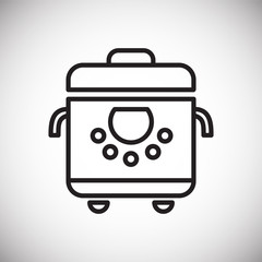 Multicooker line icon on white background for graphic and web design, Modern simple vector sign. Internet concept. Trendy symbol for website design web button or mobile app