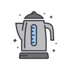 Electric kettle line icon on white background for graphic and web design, Modern simple vector sign. Internet concept. Trendy symbol for website design web button or mobile app