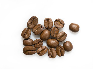 coffee beans on white background