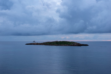 The cala sa sal rossa in ibiza at dawn