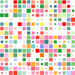 The mosaic of a bright colorful squares on a white background. 