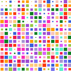The mosaic of a bright colorful squares on a white background. 