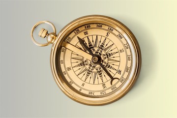 Brass antique compass  on background © BillionPhotos.com