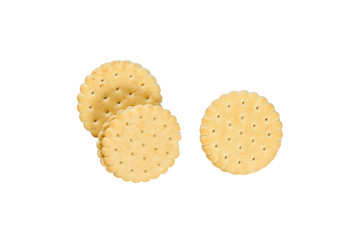 Crackers on a white background