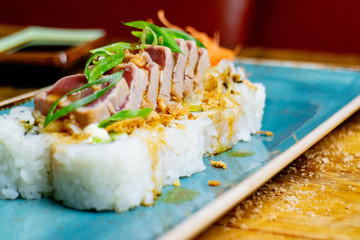 Sushi mit Fleisch, Restaurant