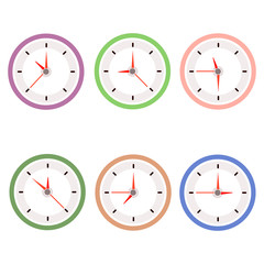 clock flat icon-alarm sign-alert symbol-time illustration-wake Vector