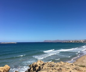 Fototapeta na wymiar view of the sea and beach in Crete, Greece