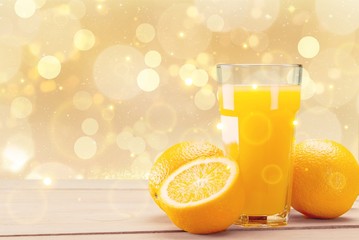 Orange juice and slices of orange on background © BillionPhotos.com