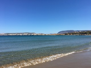 view of the sea and beach in Crete, Greece
