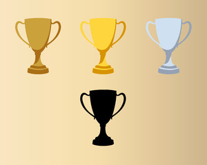 Vector gold, silver and bronze winners cup. 