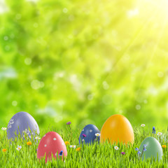 Easter holiday background with copy space