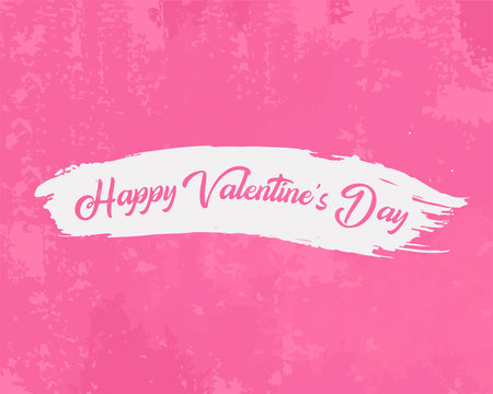 Fototapeta The inscription Happy Valentine's Day on a pink background.