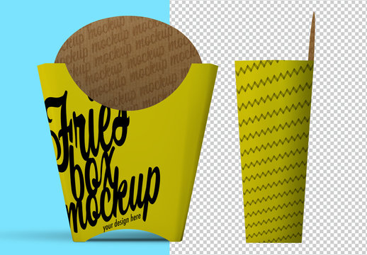 Isolated French Fry Packaging Mockup