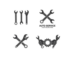 wrench icon vector of automotive service illustration