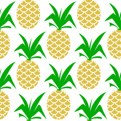 Pineapple seamless colorful flat pattern repeated background 