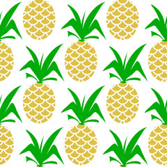 Pineapple seamless colorful flat pattern repeated background 