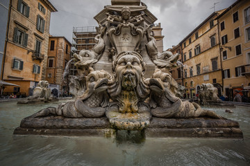 Fototapeta na wymiar Fontana del Pantheon History City Rome Empire