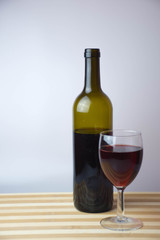red wine bottle and glass