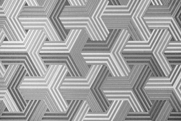 Abstract silver metal background. Geometric hexagons. Different color.