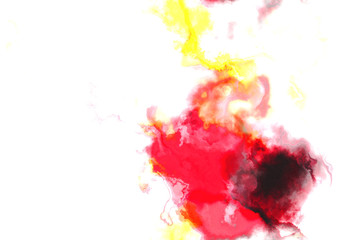 Abstract Digital watercolor. Modern and contemporary artwork. red paint splash isolated on white background