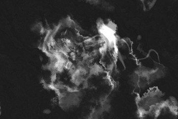 Abstract Digital watercolor. Modern and contemporary artwork. smoke on black background
