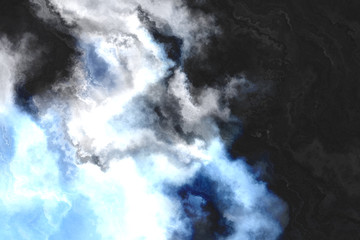 Abstract Digital watercolor. Modern and contemporary artwork. smoke on a black background