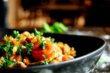Spaghetti mit Shrimps, Italienisches Restaurant