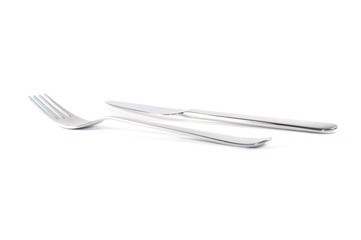 fork and knife isolated on white background