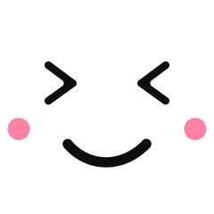 Creative dreaming cute face in kawaii style.