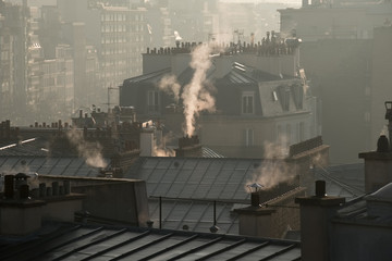 pollution ville énergie chauffage cheminée toit environnement consommation immeuble énergétique...